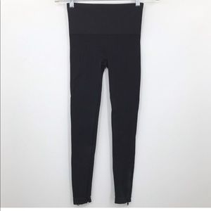 Spanx black ankle zip high-waisted full length women's leggings